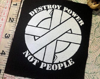 Destroy Power Not People Crass Logo Anarcho Punk Patch - Etsy