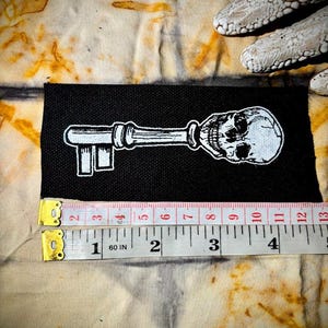 Skelett Schlüssel Goth Punk Patch zum Aufnähen