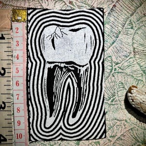 cracked toof with a tooth ache body horror punk patch
