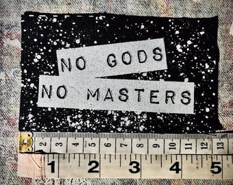 No gods, no masters sew on crusty punk patch