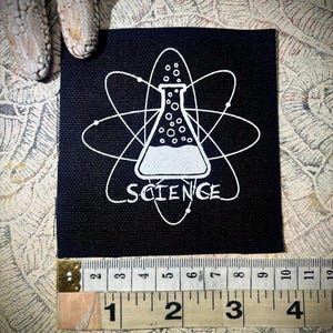 Science! sew on punk patch