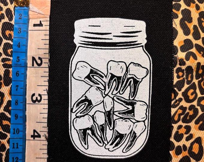 A jar of teeth dental punk patch