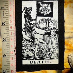 Tarot de la mort | patch punk | Carte de tarot à coudre | arcanes majeurs | plaque de croûte | sorcière | gothique | horreur | occulte | apocalypse