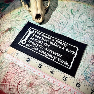 anti-work, anti-grind, anti-capitalist poem sew on punk patch image 8