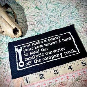 anti-work, anti-grind, anti-capitalist poem sew on punk patch image 10
