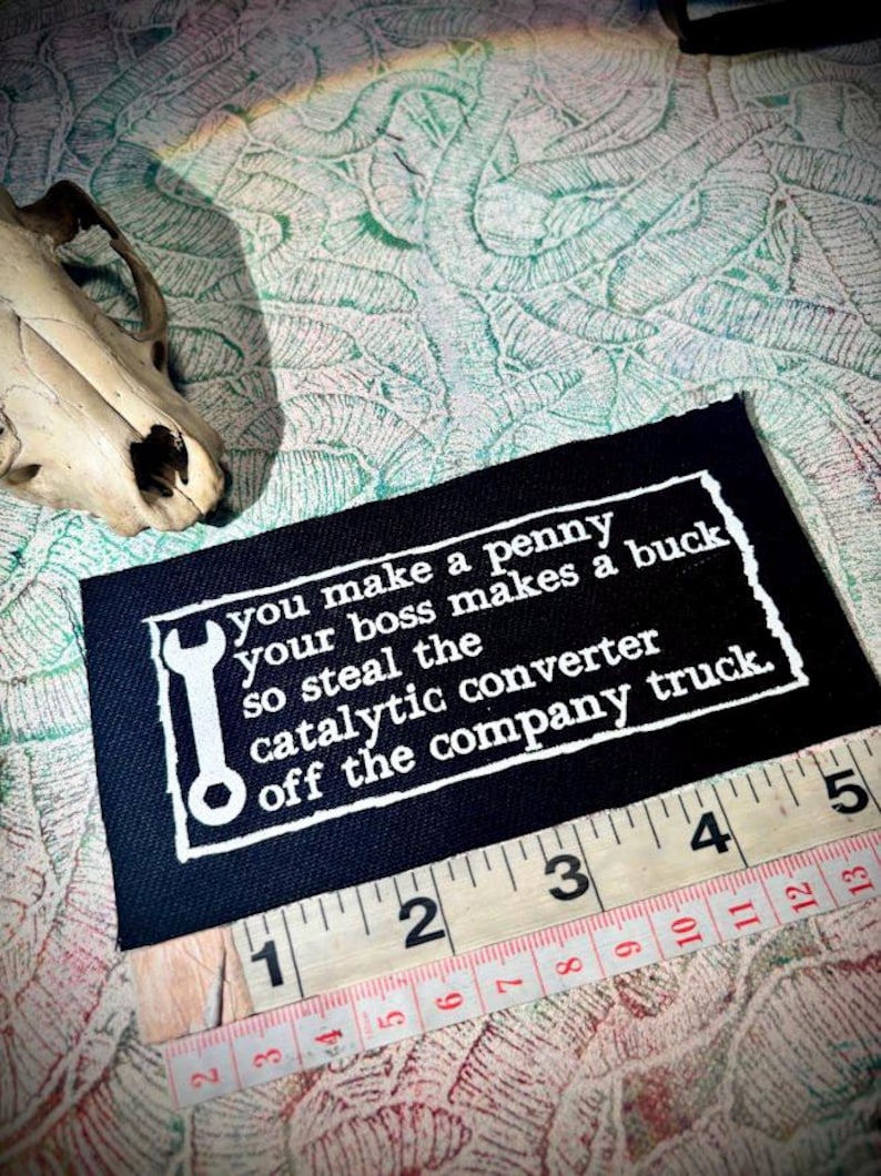 anti-work, anti-grind, anti-capitalist poem sew on punk patch image 10