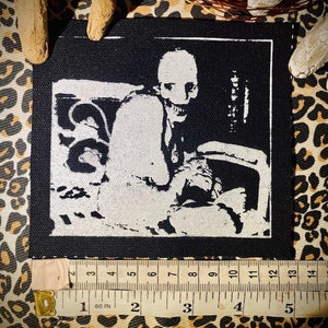 Russian sleep Study monster sew on patch. From Creepy pasta. For spooky punk battle vests, horror goth backpacks crust punk