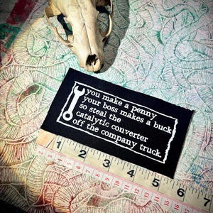 anti-work, anti-grind, anti-capitalist poem sew on punk patch image 9