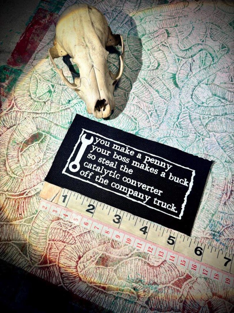 anti-work, anti-grind, anti-capitalist poem sew on punk patch image 9