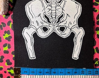 Hip bones sew on patch. screen printed