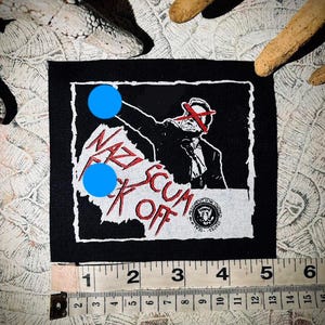 Elon Musk, F_uck off Naz1 scum sew on antifascist  punk path