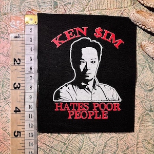 Ken Sim h_tes poor people, punk patch featuring the Vancouver Mayor