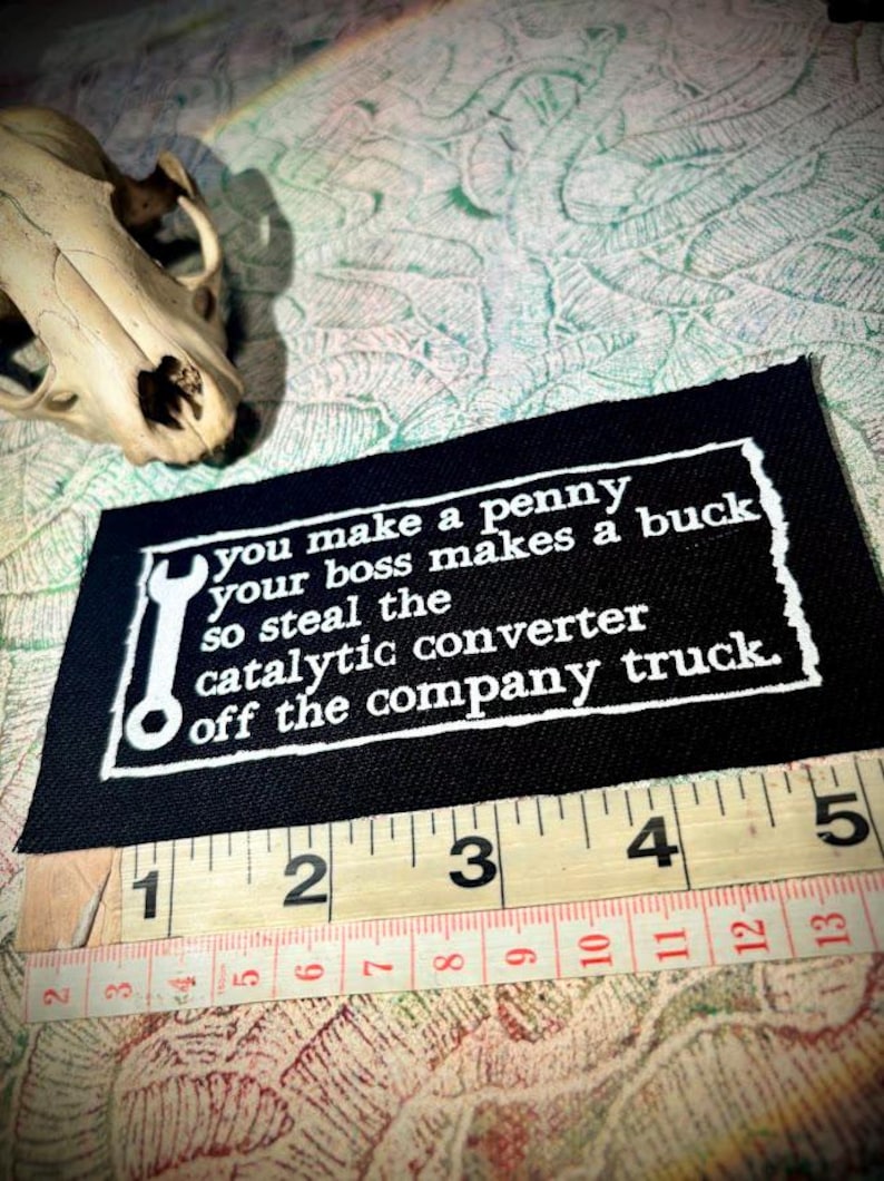 anti-work, anti-grind, anti-capitalist poem sew on punk patch image 5