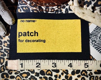 No Name Patch. generic sew on patch for frugal punk battle vests, no-frills crusty pants, budget conscious horror goth backpacks