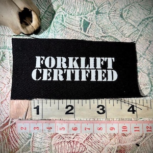 Forklift certified mini sew on punk patch
