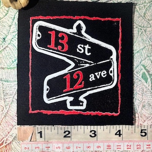 Corner of 13th and 12th , 1312 sew on punk patch