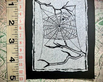 Spinnennetz Goth Punk Patch