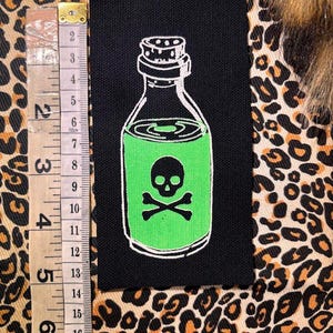A little bottle of poison horror goth punk patch