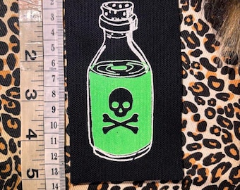 A little bottle of poison horror goth punk patch
