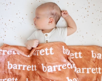 Personalized Plush Minky Baby Name Blanket