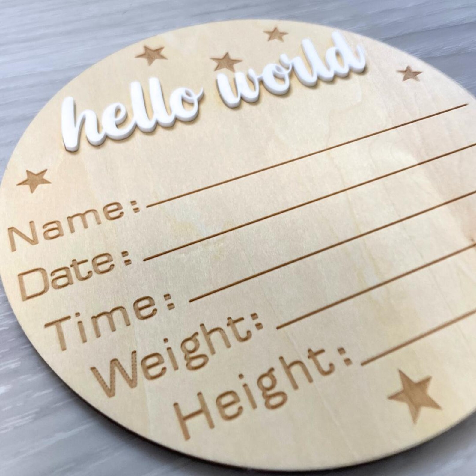 Helloworld Stat Sign Hello World Baby Stat Sign | Hospital Birth Stat Sign | Wooden Birth ...