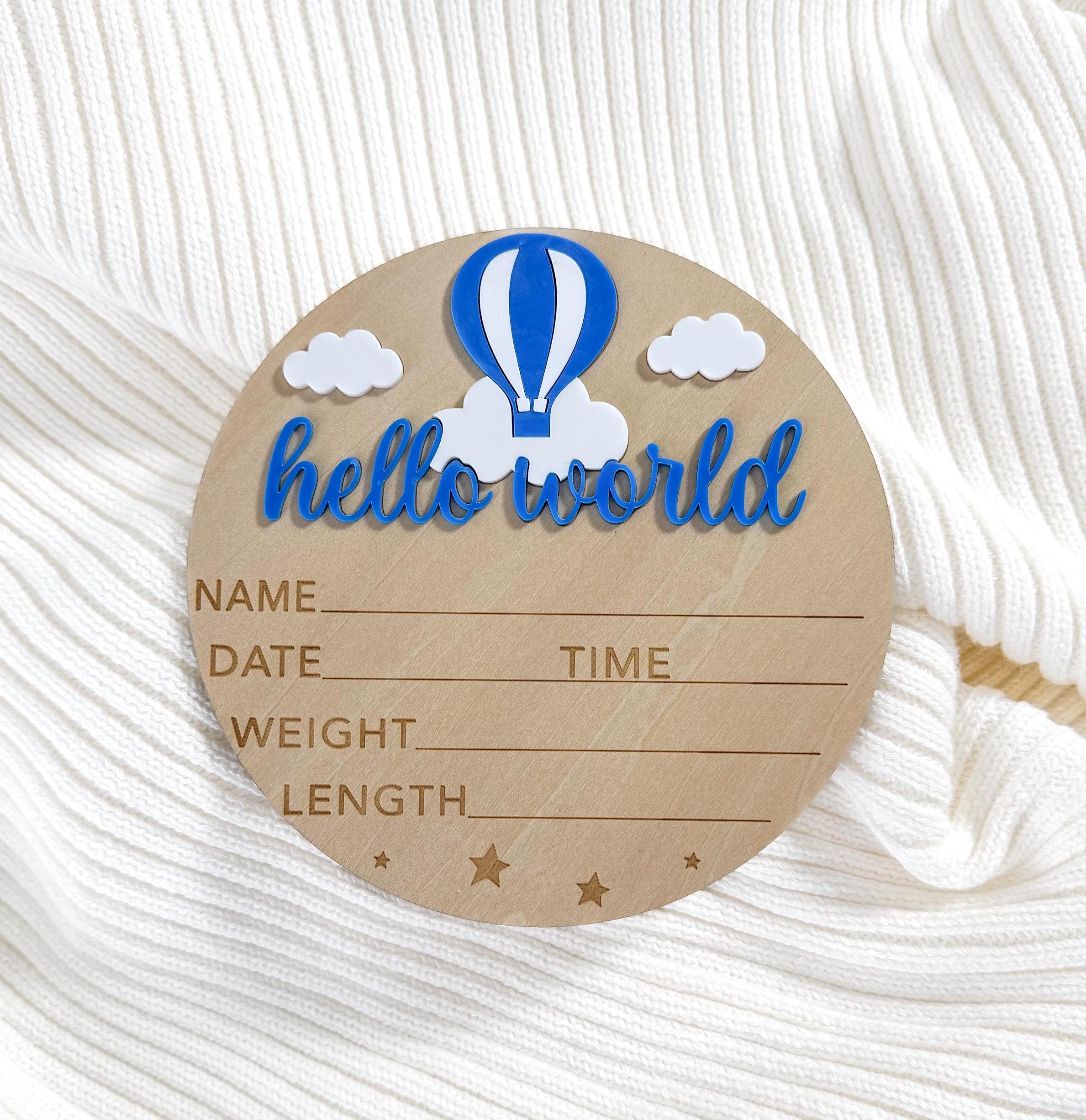 Helloworld Stat Sign Hello World Baby Stat Sign | Hospital Birth Stat Sign | Wooden Birth ...