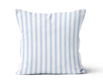 Regatta Stripe Sky Blue Cushion / Throw Pillow Cover