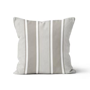 Deckchair Stripe Throw Pillow Cover Jetty Brown, Coastal Beach House Cushion Beige Stripes, Lake House Neutral Decor