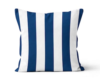 Broadbeach Stripe Navy Cushion / Throw Pillow Cover