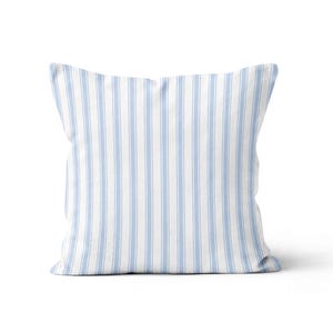 Regatta Stripe Throw Pillow Cover Sky Blue, Beach House Coastal Stripe Cushion, Lake House Decor Blue Stripes