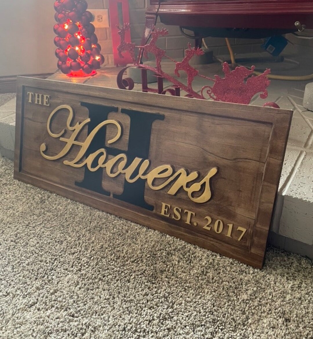 Custom Family Name Wood Sign | Personalized Wedding Gift - Etsy