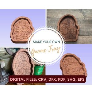 CNC Digital File - Gnome Tray, Catch All Tray, Valet Tray, for wood carving christmas