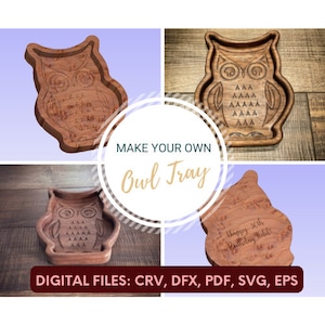 CNC Digital File - Owl Tray, Catch All Tray, Valet Tray, for wood carving