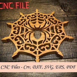 Halloween Trivet Spider, DIGITAL file, CNC files for wood carving