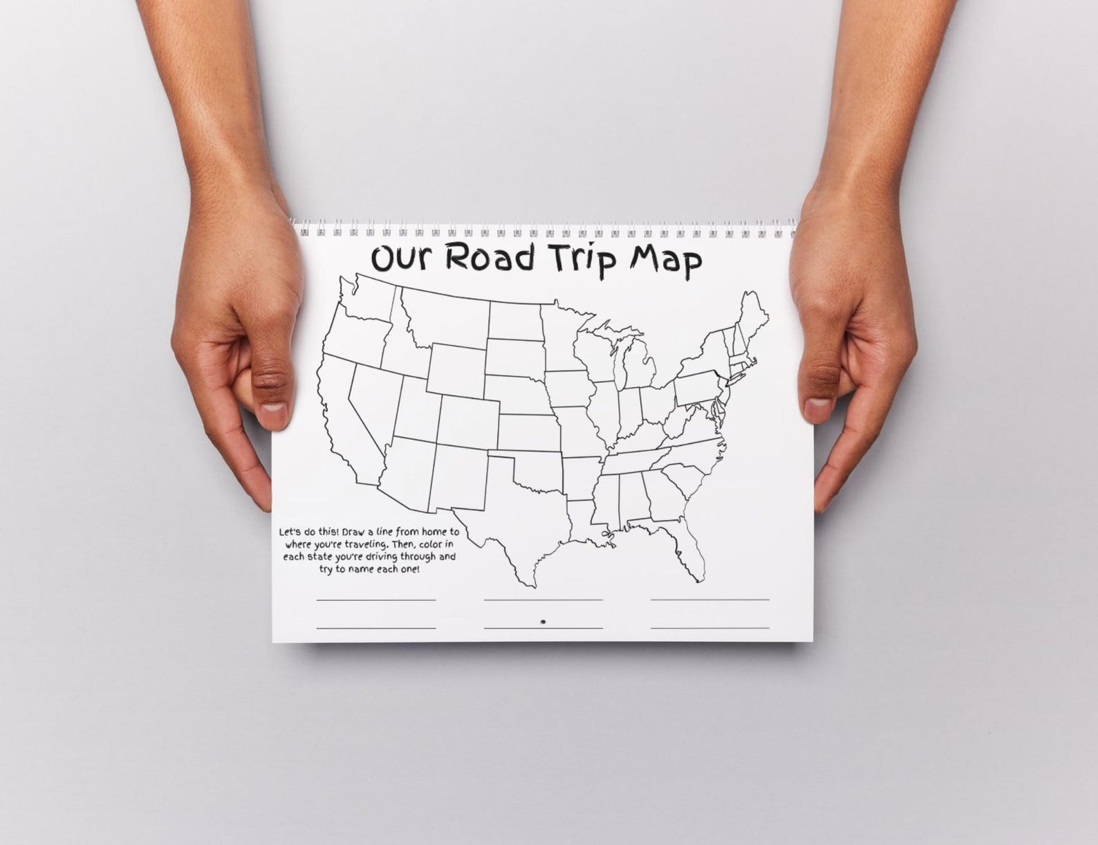 Printable Road Trip Map, Kid's Road Trip Activity, Instant Download ...