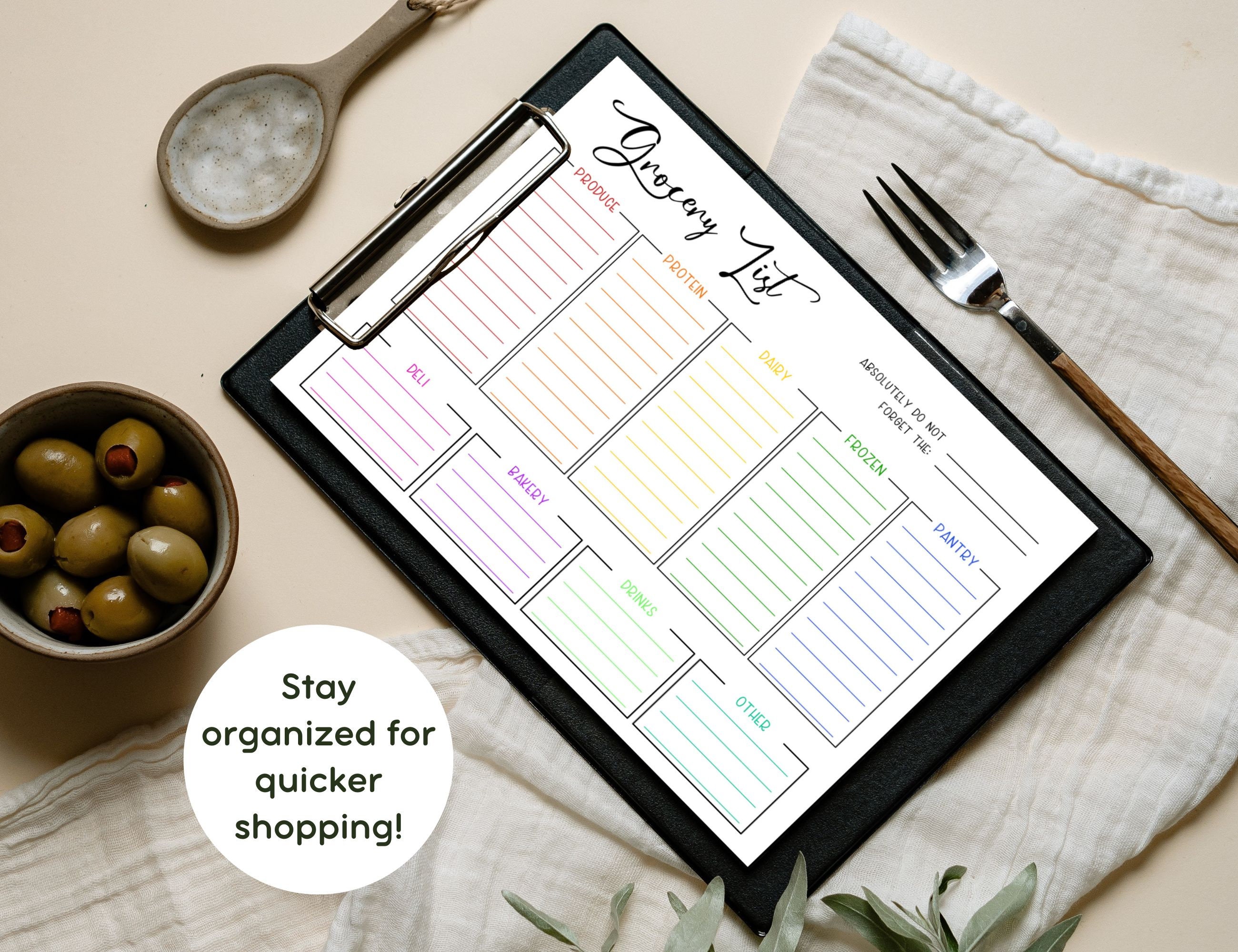 Printable Grocery List and Meal Planner | Minimalist Weekly Meal ...