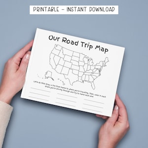 Printable Road Trip Map, Kid's Road Trip Activity, Instant Download Road Trip Worksheet - Etsy