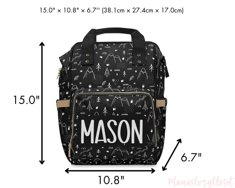 Personalized Diaper Bag Backpack, Woodland Diaper Bag With Baby's Name