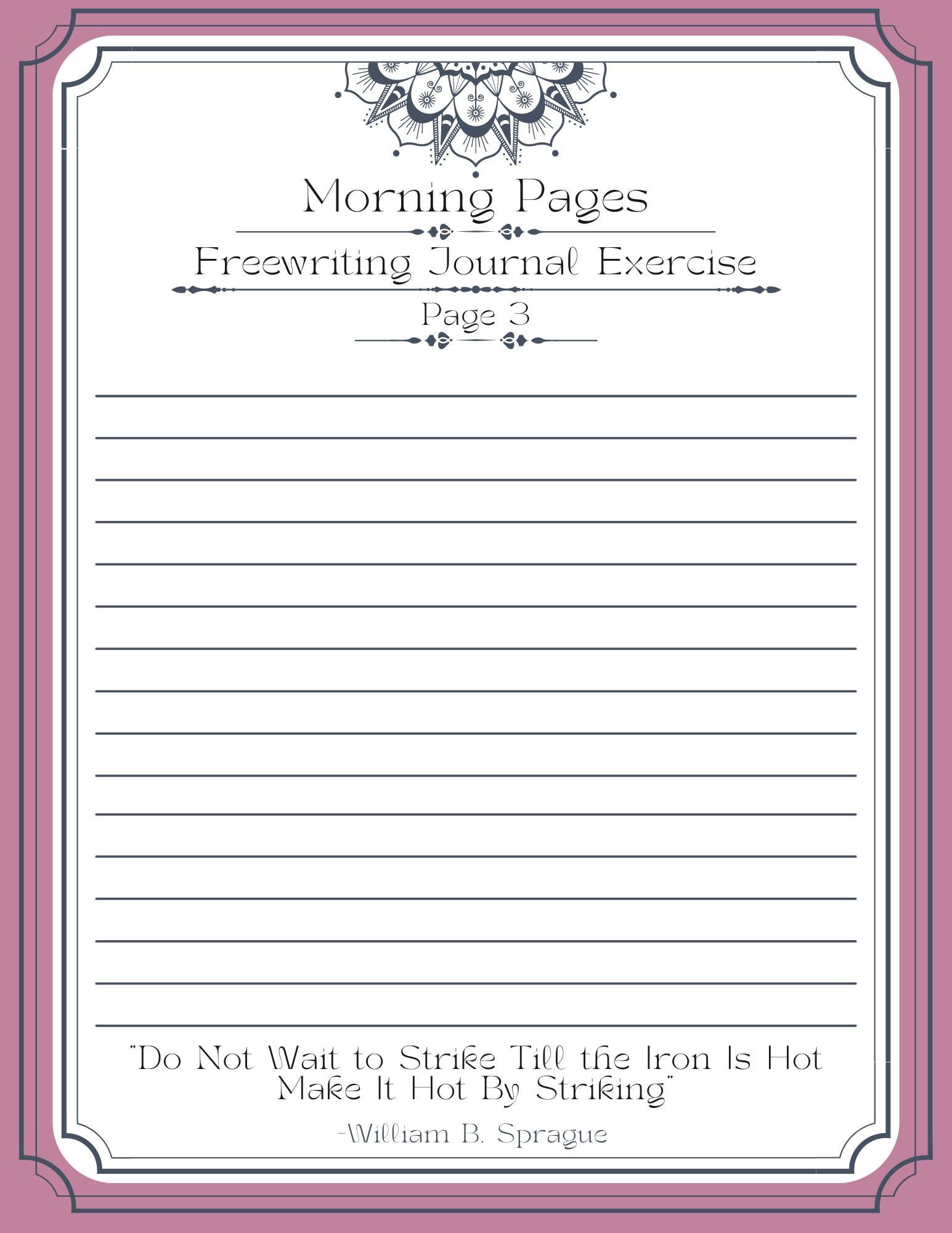Printable Daily Journal Routine | Mindfullness Practice | Instant ...