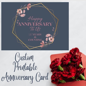 Biglietto d'auguri personalizzato stampabile per anniversario / Download immediato / Regalo personalizzato