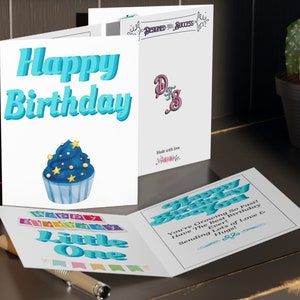Blaue Kindergeburtstagskarten (8, 16 und 24 Stück) | Kinder Geburtstagskarten Bundle