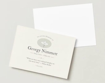 Personalised Funeral Card