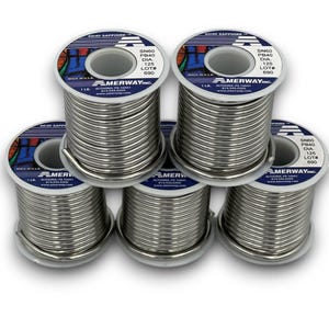 Amerway Sapphire 60/40 Solder for Stained Glass - 5 pack (1 lb. spools)