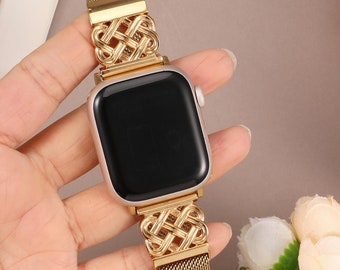 Correa magnética de metal para Apple Watch de 38 mm, 40 mm, 41 mm, 42 mm, 44 mm, 45 mm, 46 mm y 49 mm, correa de malla de acero inoxidable para iWatch Ultra/Series 11/10-1