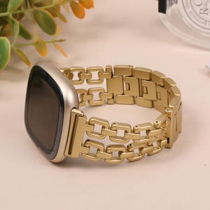 polished metal Fitbit Sense stylish strap