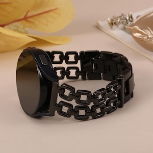 Elegant Chain Link Samsung Galaxy Watch Band for Women, 20mm Metal Strap for Galaxy Watch 7/6/5/4/FE 40mm 44mm, Adjustable Gift Bracelet
