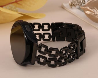 Elegant Chain Link Samsung Galaxy Watch Band for Women, 20mm Metal Strap for Galaxy Watch 7/6/5/4/FE 40mm 44mm, Adjustable Gift Bracelet