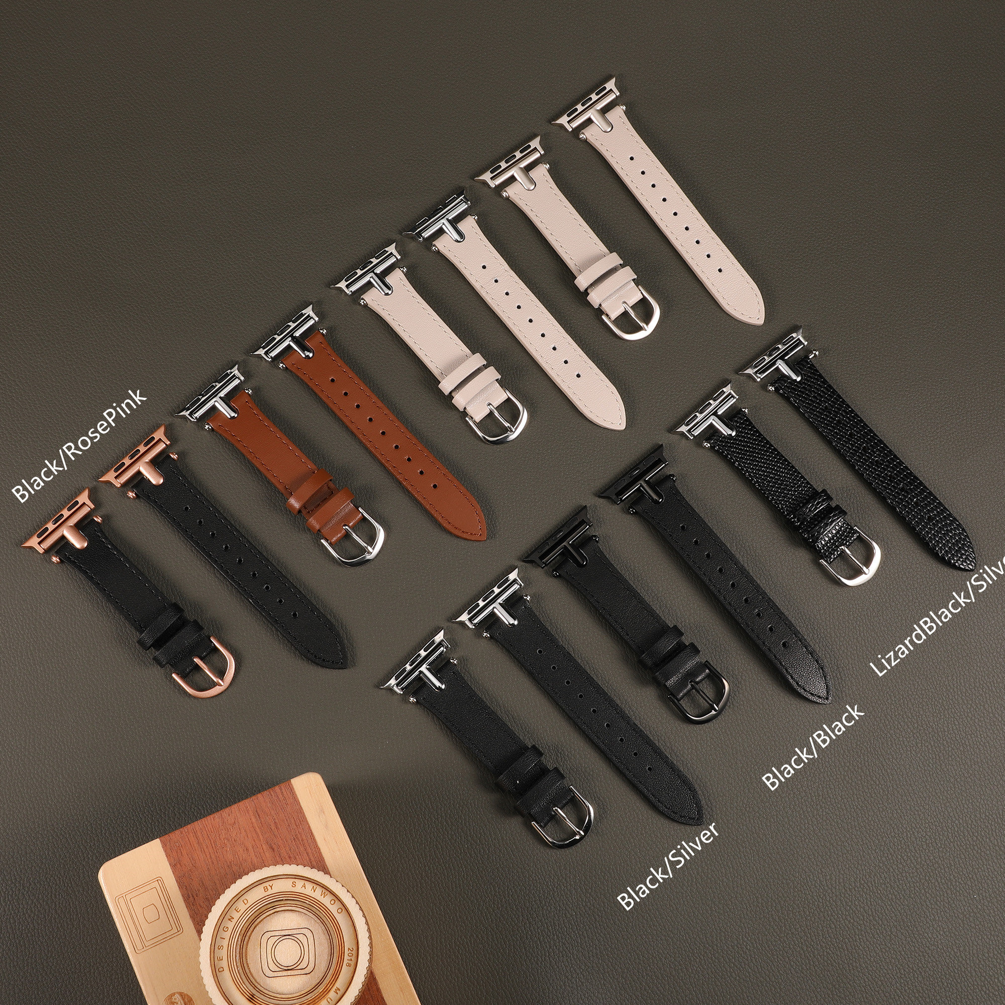 Leather Band for Apple Watch Band Women 38mm 40mm 41mm 42mm 44mm 45mm 49mm with Metal Buckle for iWatch Bands Ultra SE Series 9 8 7 6 5 4 3