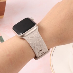 Floral Engraved apple watch band