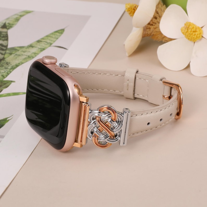 Stylish apple watch bands for women, compatible with Series 3 to Ultra, fits 5.3”–7.3” wrists